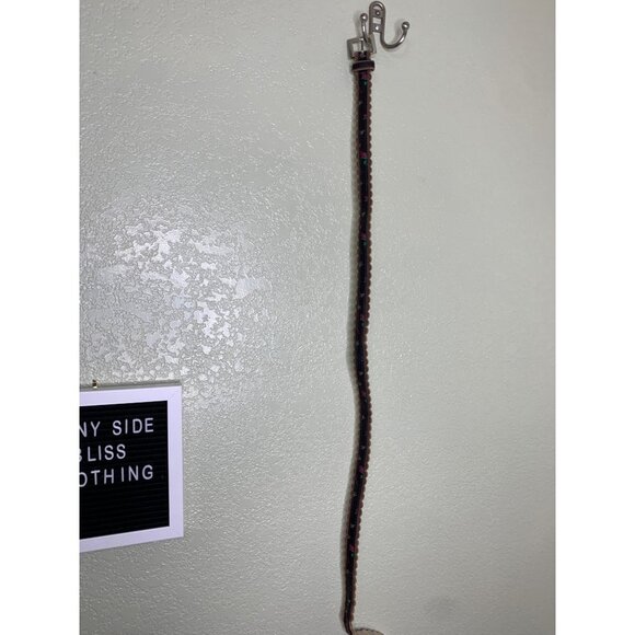 Betsey Johnson Black Brown Skinny Floral Belt Scallop Trim Size Large L - Picture 4 of 12